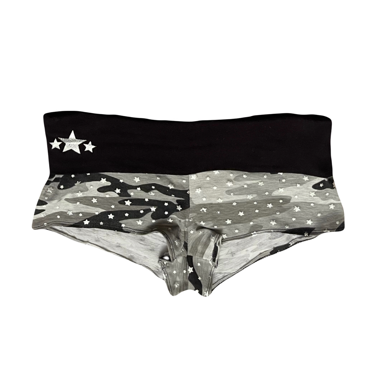 Star Army Print - Fold Over Micro Mini Shorts