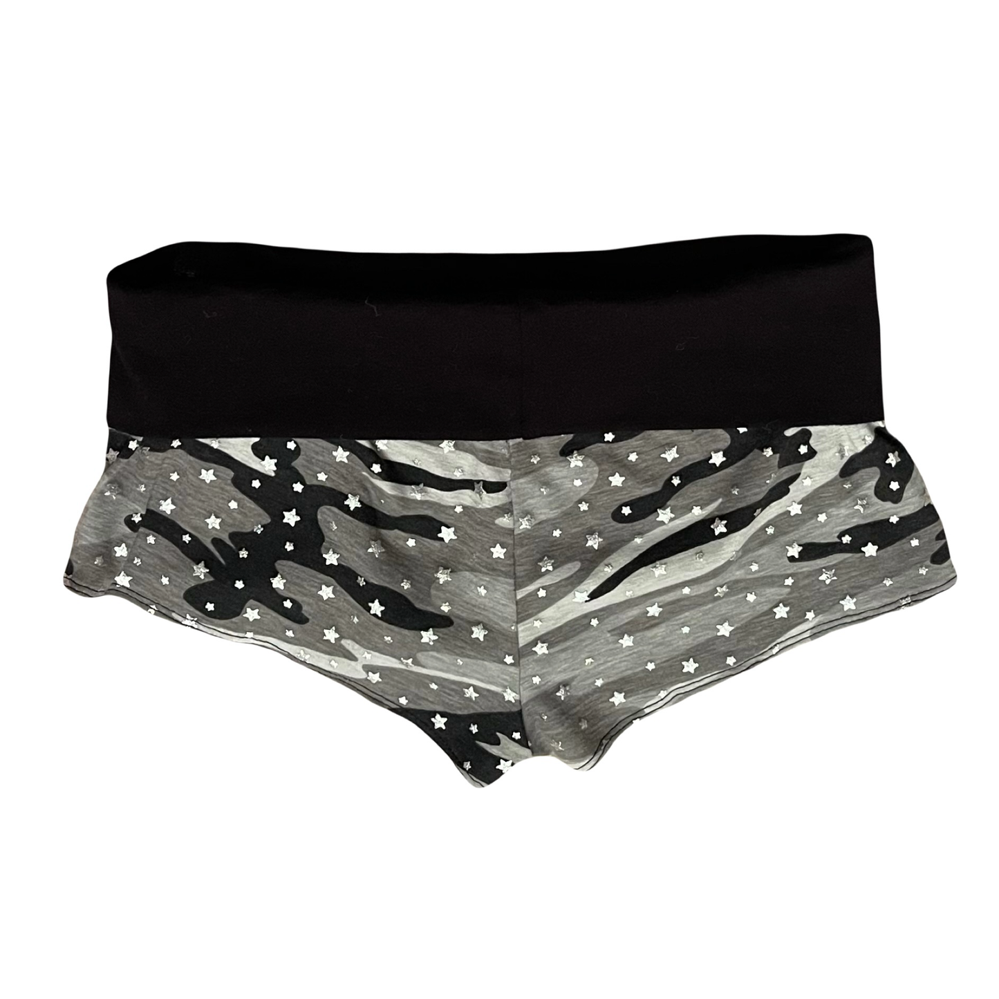 Star Army Print - Fold Over Micro Mini Shorts